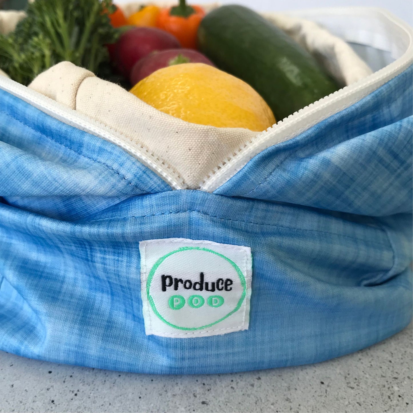 Produce Pod - reusable veggie bag for fridge - Blueberry