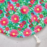 Floral-patterned reusable bowl cover on a light grey background