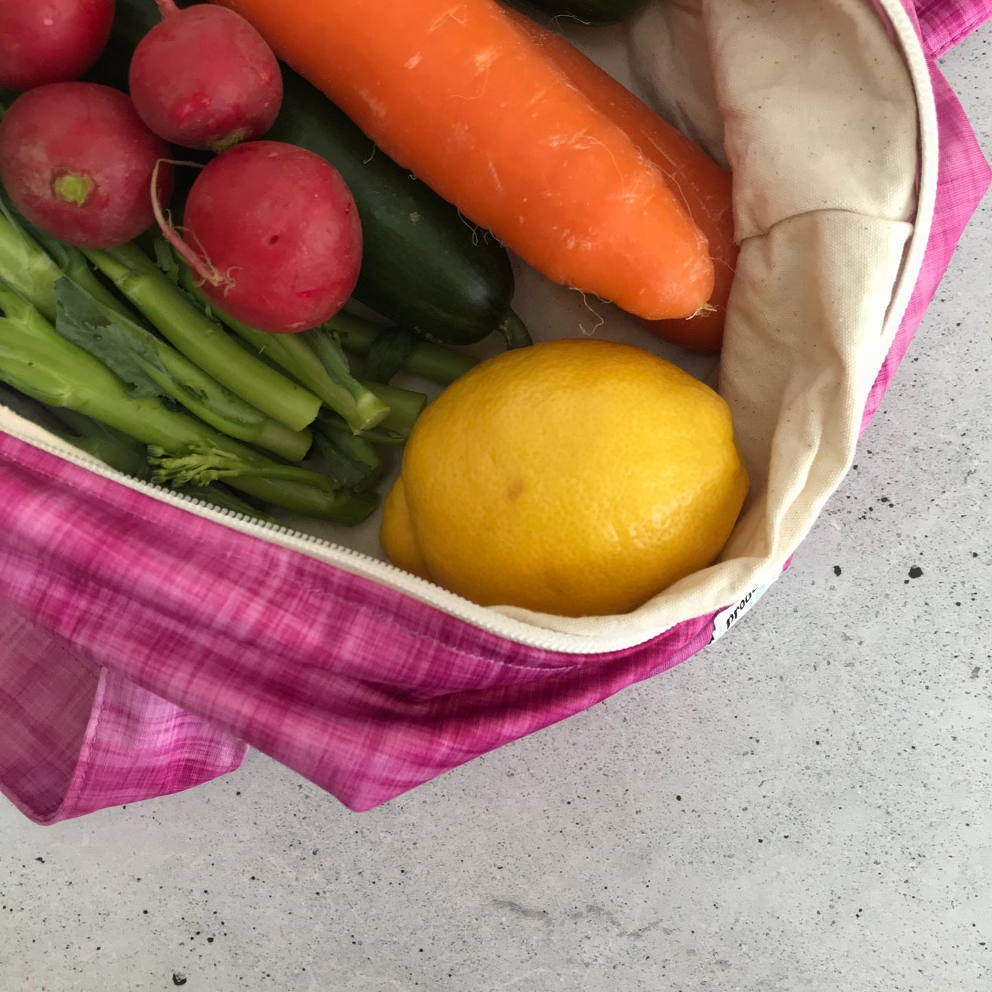 Produce Pod - reusable veggie bag for fridge - Rhubarb