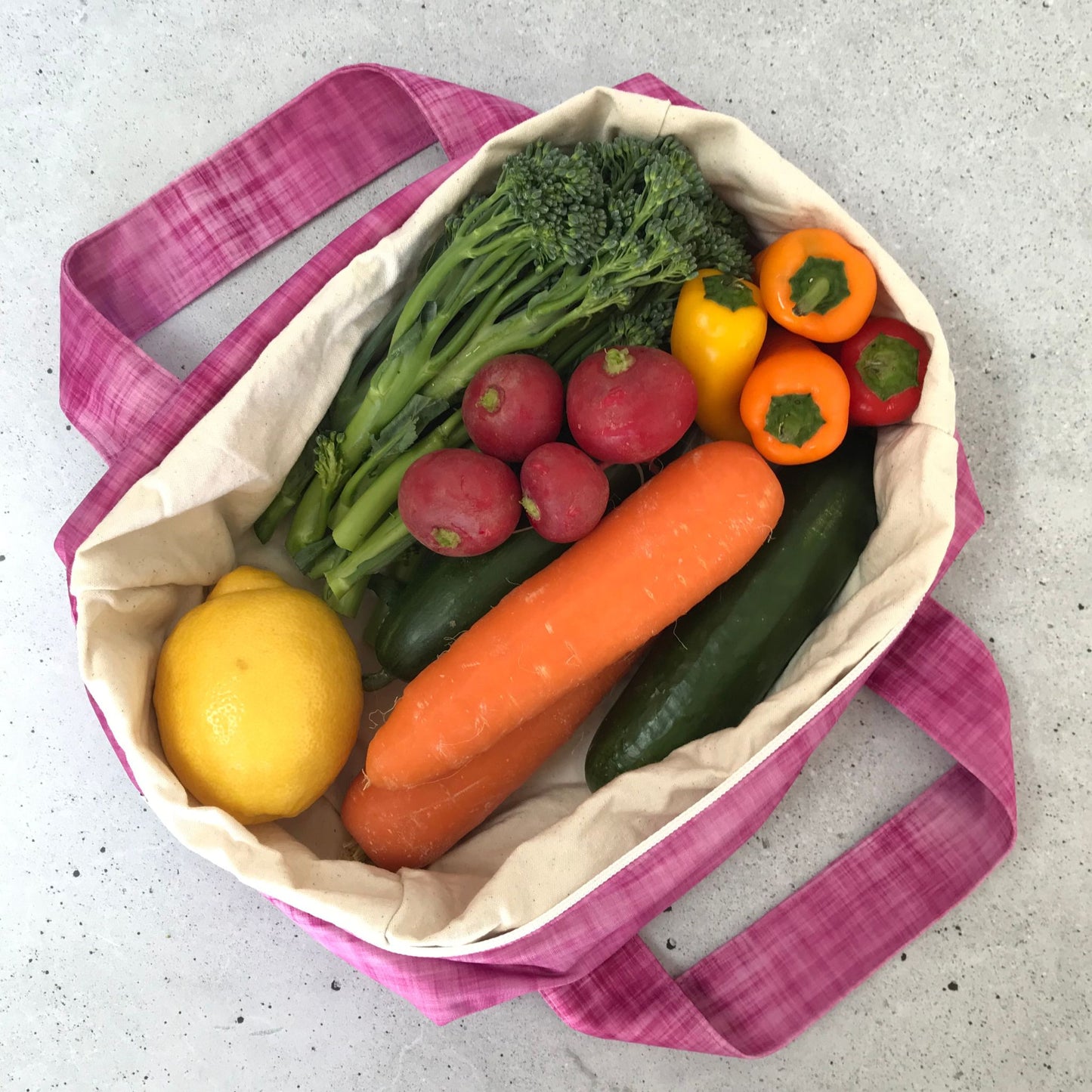 Produce Pod - reusable veggie bag for fridge - Rhubarb