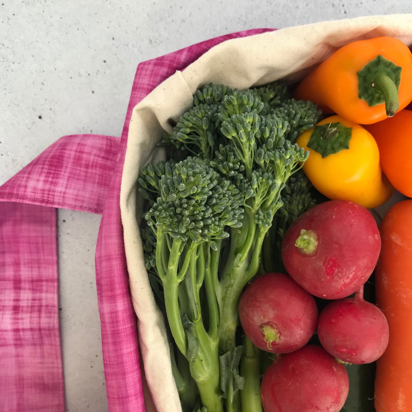 Produce Pod - reusable veggie bag for fridge - Rhubarb