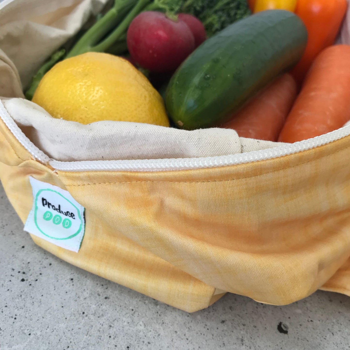 Produce Pod - reusable veggie bag for fridge - Lemon PRE ORDER