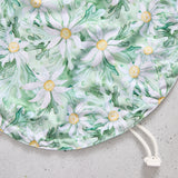 Floral-patterned reusable bowl cover on a light grey background